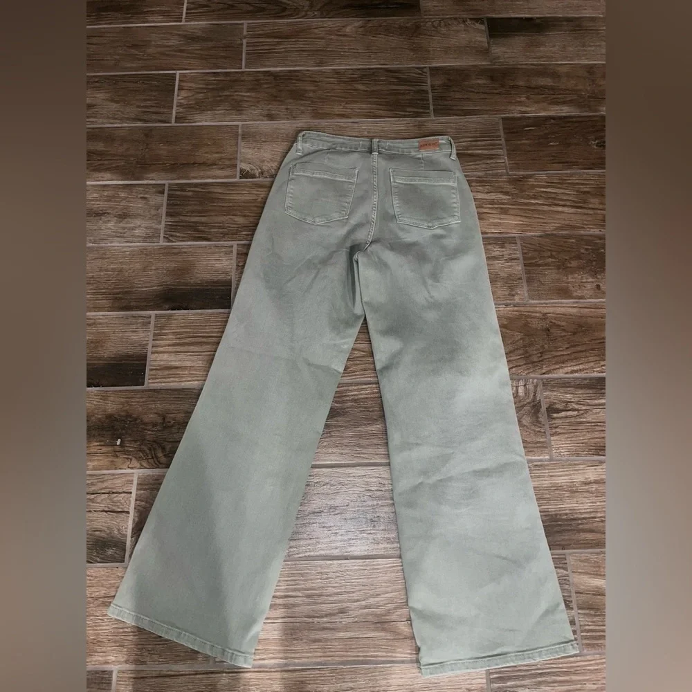 Judy Blue Phoebe High Rise Front Seam Straight Jeans in Sage - Picture 2 of 3
